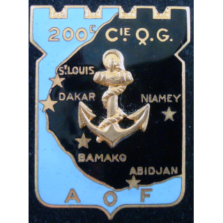 200° compagnie de quartier général en Afrique occidentale française Drago G. 1585 en émail