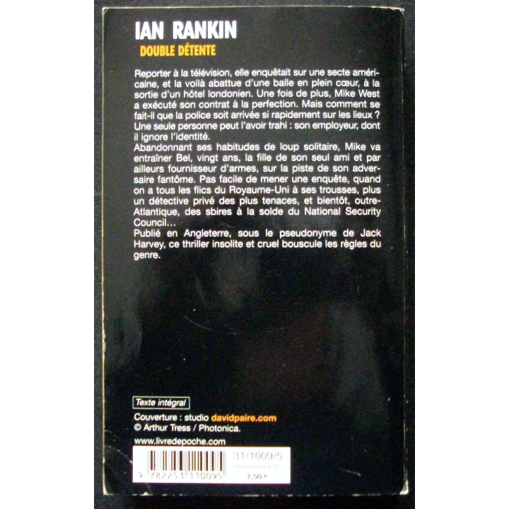 LIVRE : roman policier "Double Détente" de Ian Rankin aux Editions livre de Poche