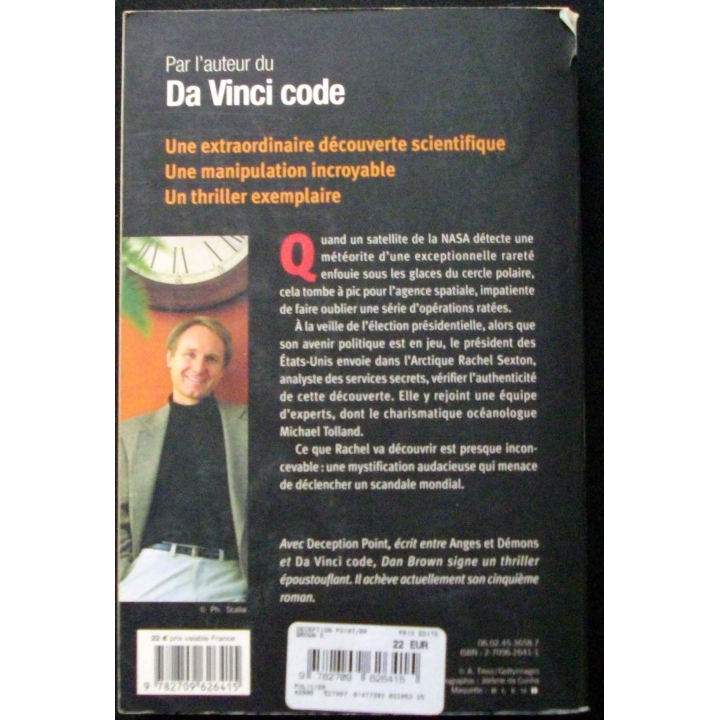 LIVRE : roman "Deception Point" de Dan Brown aux Editions JC Lattès