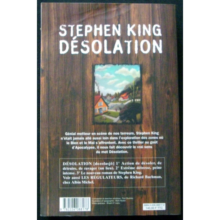 LIVRE : roman "Désolation" de Stephen King aux Editions Albin Michel
