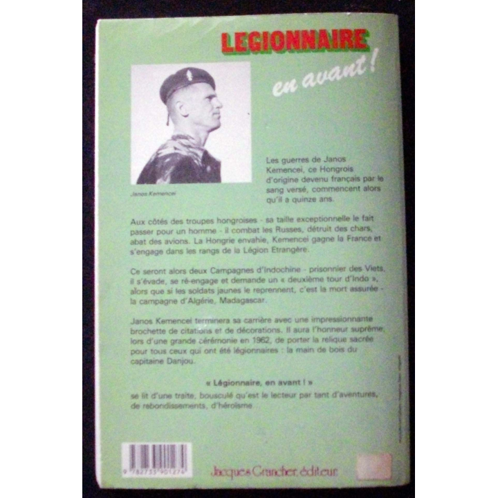 LIVRE : roman "Légionnaire en avant !" de Janos Klemencei aux Editions Jacques Grancher