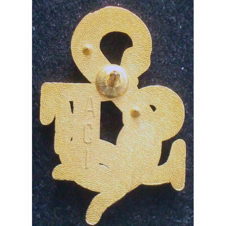Pin's santé : pin's SF de hauteur 2,6 cm de couleur rouge et bleue