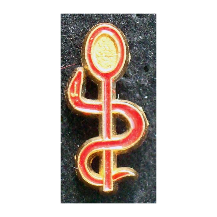Pin's santé : pin's de l'Ordre des médecins  hauteur 2 cm de couleur rouge