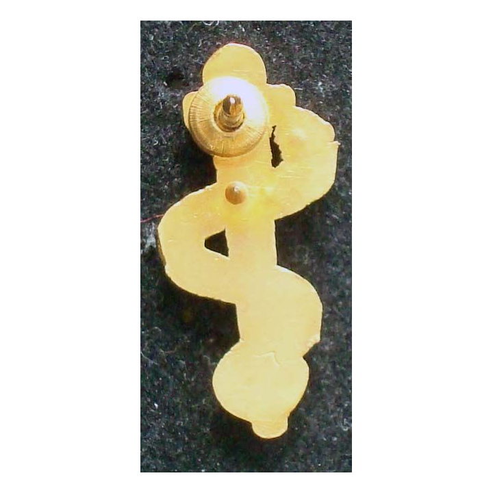 Pin's santé : pin's représentant un serpent enroulé sur une épée  hauteur 2,1cm de couleur rouge