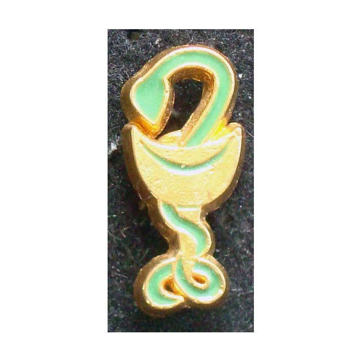 Pin's santé : pin's des pharmaciens de  hauteur 2 cm de couleur verte