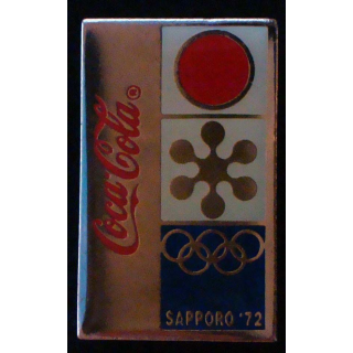 Pin's Coca Cola : pin's publicitaire de Coca Cola des jeux d'hiver olympiques de Saproro 1972
