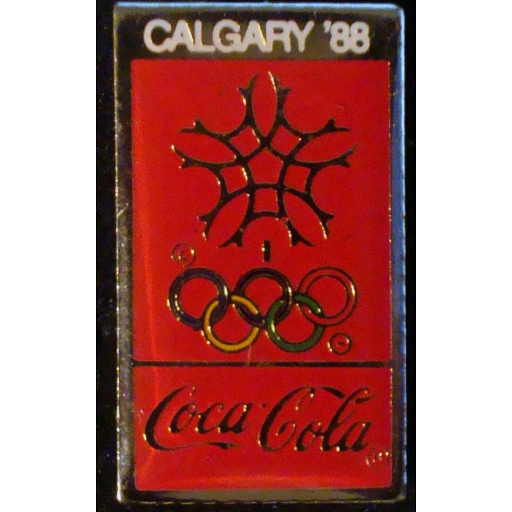 Pin's Coca Cola : pin's publicitaire de Coca Cola des jeux olympiques d'hiver de Calgary en 1988