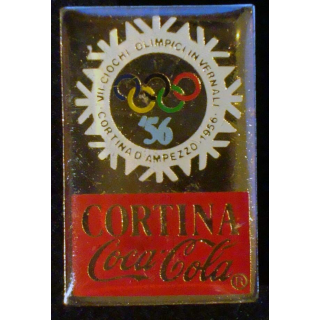 Pin's Coca Cola : pin's publicitaire de Coca Cola des jeux olympiques d'hiver de Cortina Ampezzo en 1956