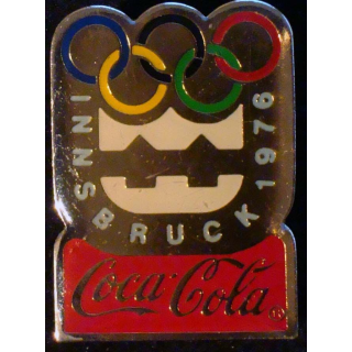 Pin's Coca Cola des jeux olympiques d'Innsbruck en 1976 de fabrication Premier Taïwan