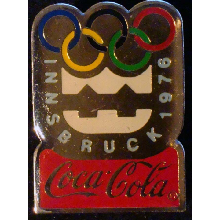 Pin's Coca Cola des jeux olympiques d'Innsbruck en 1976 de fabrication Premier Taïwan