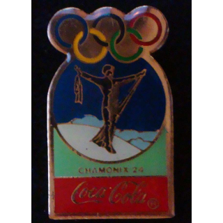 Pin's Coca Cola des jeux olympiques de Chamonix en 1924 de fabrication Premier Taïwan