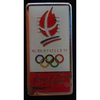 Pin's Coca Cola des jeux olympiques d'Albertville en 1992 de fabrication Premier Taïwan