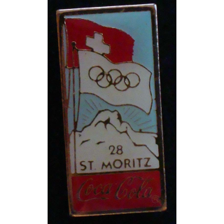 Pin's Coca Cola des jeux olympiques de St Moritz en 1928 de fabrication Premier Taïwan