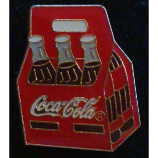 Pin's Coca Cola : pin's publicitaire de Coca Cola pack de 6 bouteilles