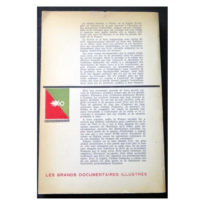 HISTOIRE MILITAIRE : Livre et Voici la Légion étrangère écrit par Jean des Vallières aux éditions André Bonne