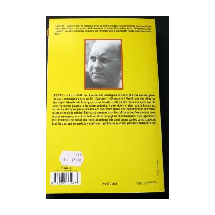 La Saga de Narvik printemps 1940 écrit par Jean Mabire aux éditions troupes de choc