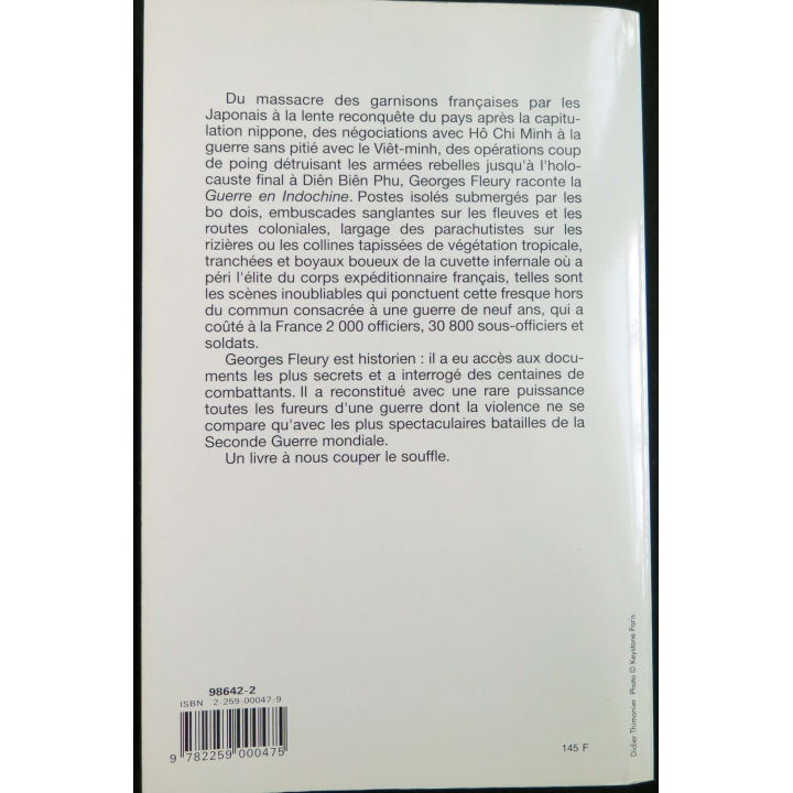 La guerre en Indochine écrit par Georges Fleury 1945-1954 aux éditions Plon