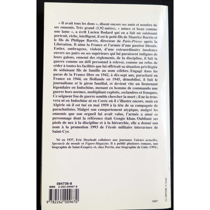 Livre l'orgueil du guerrier écrit par Eric Deschodt aux éditions Perrin