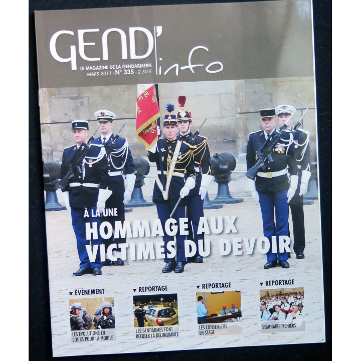 Gendarmerie n° 335 de mars 2011 sur les hommages aux victimes du devoir