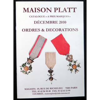 Catalogue à prix marqués de décembre 2010 d'Ordres et de décorations du monde entier