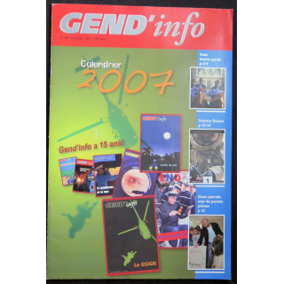 Gend Info : revue de la gendarmerie n° 292 de Décembre 2006 traite du calendrier 2007