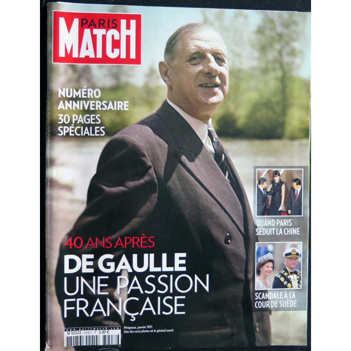 PARIS MATCH n° 3208 de Novembre 2010 : 40 ans après De Gaulle une passion française