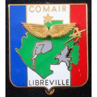 COMAIR LIBREVILLE :  insigne métallique du commandement de l'armée de l'air à Libreville de fabrication Promodis