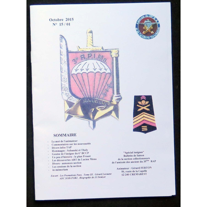 0. CATALOGUE DE L'AMICALE du 35°RAP octobre 2015