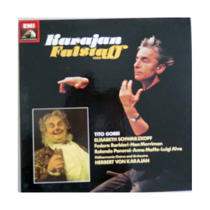 DISQUE 33T : Coffret de 2 disques vinyles 33 tours Falstaff de verdi sous la direction de Karajan