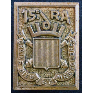 15° RA : insigne métallique du 15° régiment d'artillerie de fabrication Drago G. 2329