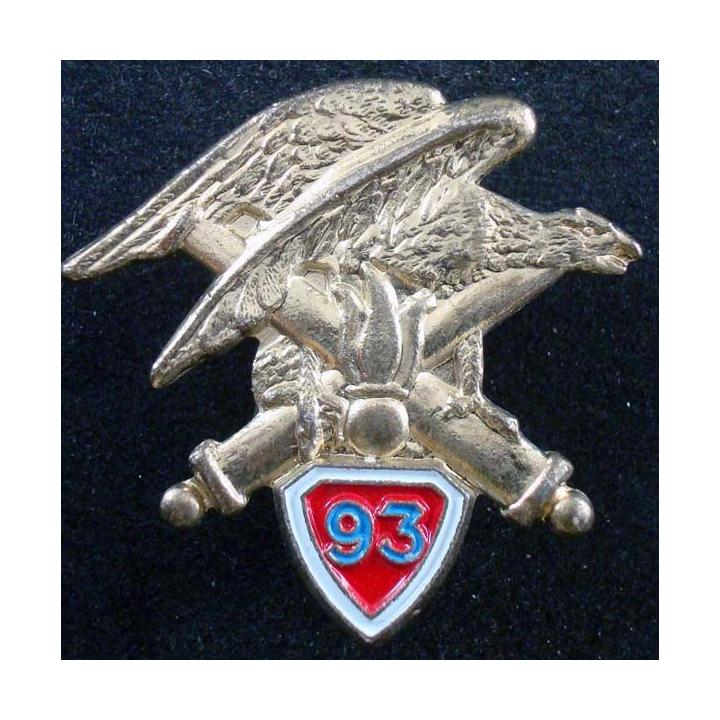 93° RAM : insigne métallique du 93° régiment d'artillerie de montagne sans nom de fabricant