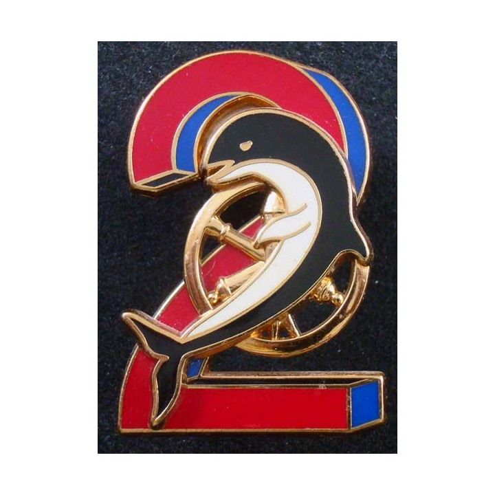 68° RA : insigne métallique de la 2° batterie du 68° régiment d'artillerie de fabrication Drago