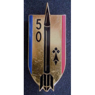50° RA : insigne métallique du 50° régiment d'artillerie de fabrication Drago G. 2250