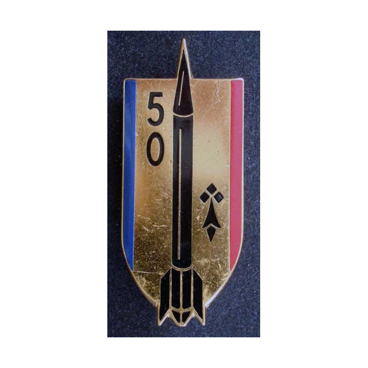 50° RA : insigne métallique du 50° régiment d'artillerie de fabrication Drago G. 2250