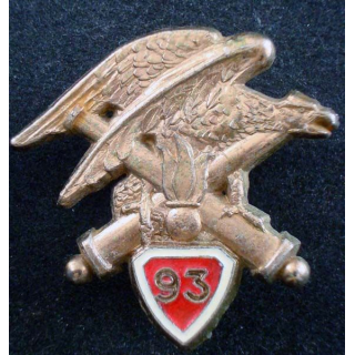 93° RAM : insigne métallique du 93° régiment d'artillerie de montagne de fabrication Delsart H.324