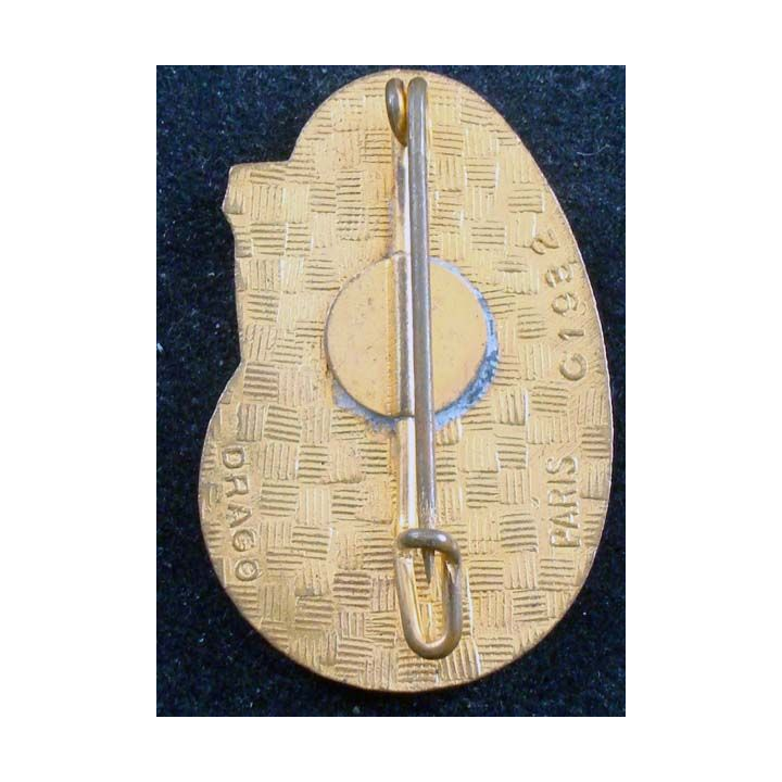 6° RA : insigne métallique du 6° régiment d'artillerie de fabrication Drago G 1932 en émail