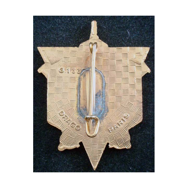 51° BG :  Insigne métallique de la 51° Batterie géographique de fabrication Drago Paris G. 1335 en émail