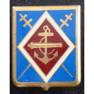 1° RAMA :  Insigne métallique du 1° régiment d'artillerie de marine de fabrication Drago