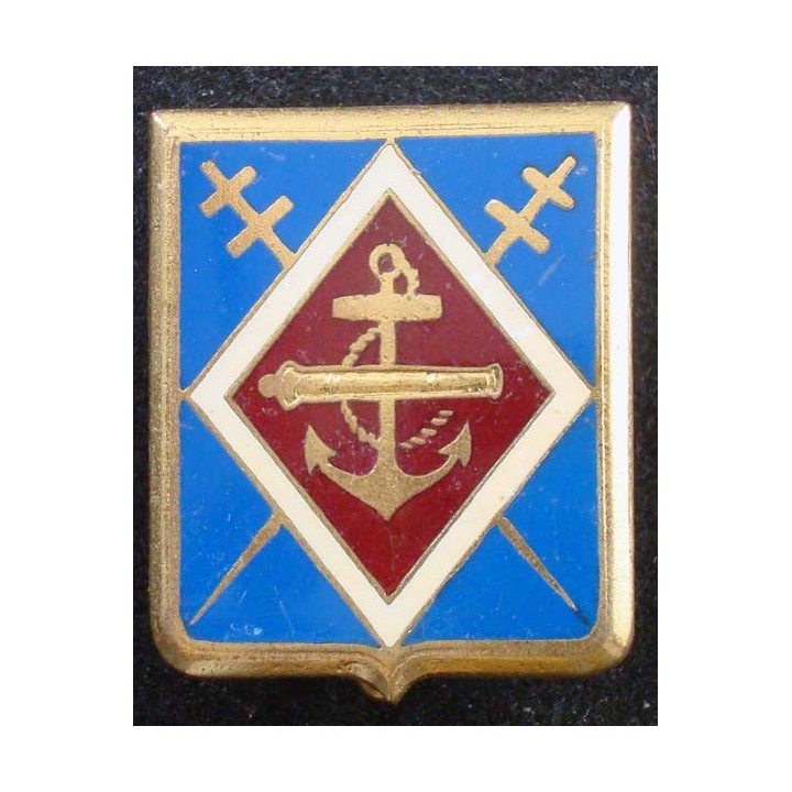 1° RAMA :  Insigne métallique du 1° régiment d'artillerie de marine de fabrication Drago