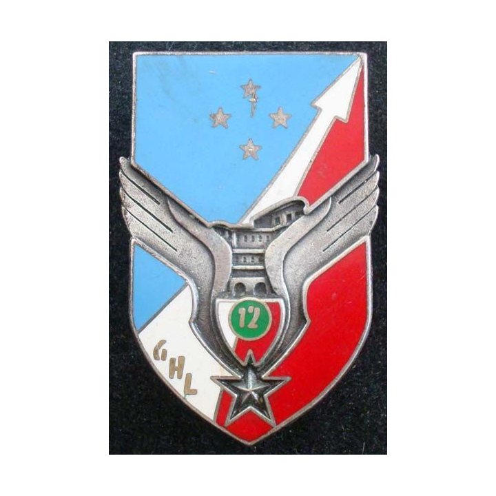 12° GHL : insigne du 12° groupe d'hélicoptères légers de fabrication Drago  G. 2610