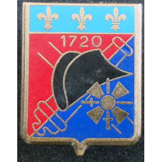 4° RA : insigne métallique du 4° régiment d'artillerie 1720 de fabrication Delsart G.2483