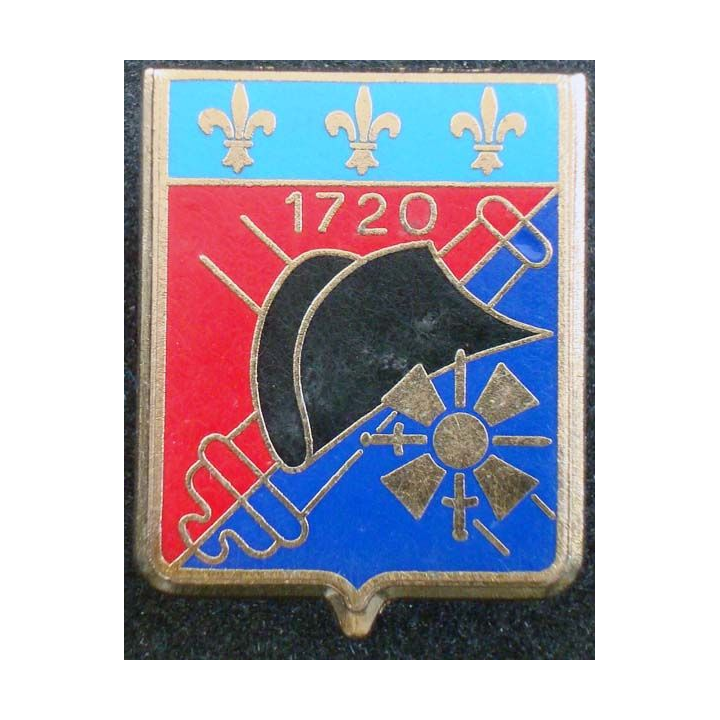 4° RA : insigne métallique du 4° régiment d'artillerie 1720 de fabrication Delsart G.2483