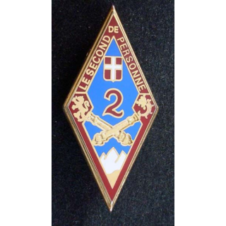 2° RA : insigne métallique du 2° régiment d'artillerie de fabrication Boussemart