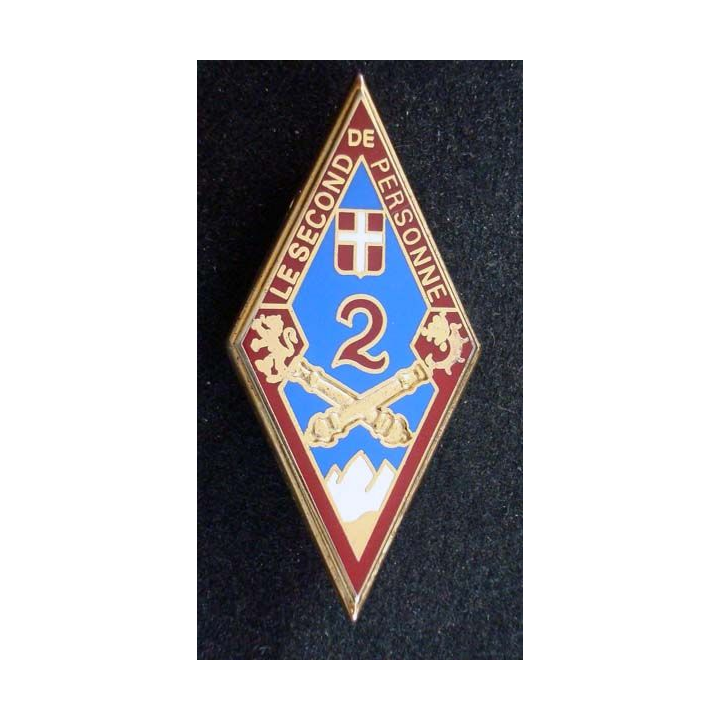 2° RA : insigne métallique du 2° régiment d'artillerie de fabrication Boussemart
