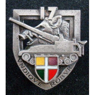 17° RA : insigne métallique du 1° groupe du 17° régiment d'artillerie de fabrication Drago G. 964 en émail