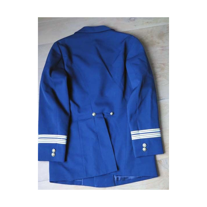 MILITARIA : tenue bleue de l'Ecole militaire Interarme EMIA de Coetquidan comprenant veste et pantalon