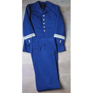 MILITARIA : tenue bleue de l'Ecole militaire Interarme EMIA de Coetquidan comprenant veste et pantalon