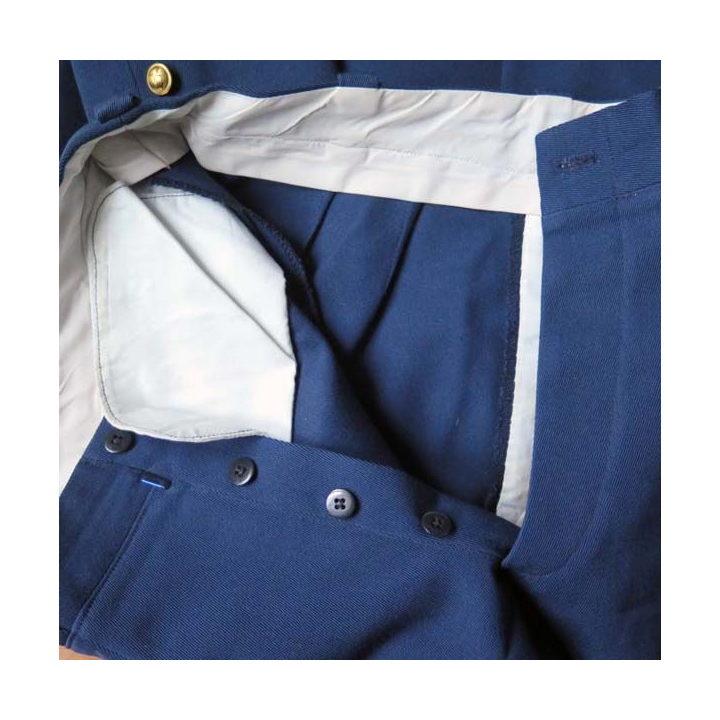MILITARIA : tenue bleue de l'Ecole militaire Interarme EMIA de Coetquidan comprenant veste et pantalon
