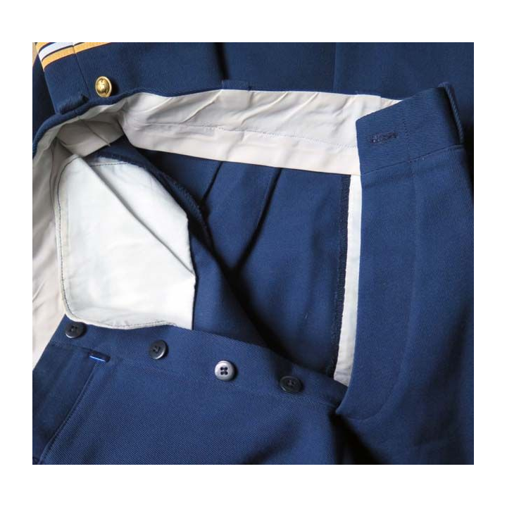 MILITARIA : tenue bleue de l'Ecole militaire Interarme EMIA de Coetquidan comprenant veste et pantalon