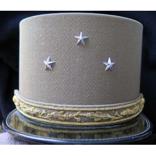 MILITARIA : Képi de Général de division K de fabrication Maître tailleur A. Thuet kaki foncé